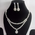 Luxury Double Layer AD Necklace & Earring Set