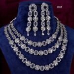 Luxury Blue Stone AD Bridal Necklace & Earring Set