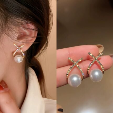 Trendy Silver Water Drop Pearl Earrings – Stylish Women’s Jewelry