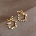 Pearl Bow Knot Stud Earring