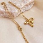 The Lovely Gold Bow Pendant Necklace For Women