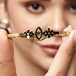 Floral Charm Gold-Plated Bangle Bracelet