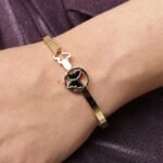 Rose-Gold Butterfly Bangle Bracelet