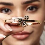 Gold Petal-Motif Cuff Bracelet