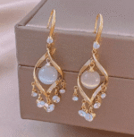 Moonstone Crystal Drop Earrings