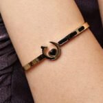 Heart-Hook Gold Bangle Bracelet