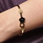 Gold-Tone Triple Flower Motif Bracelet