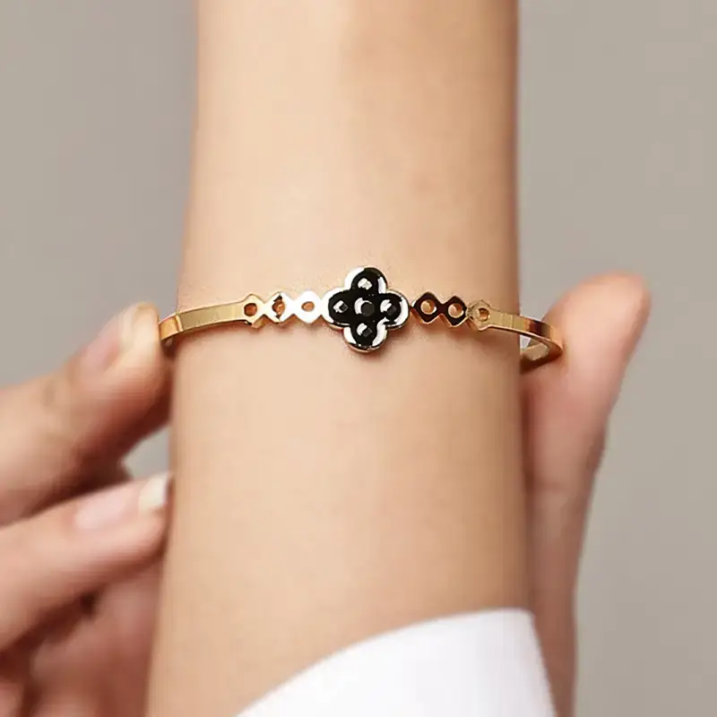 Buy Gold-Tone Clover Charm Bracelet Online