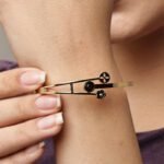 Gold Petal-Motif Cuff Bracelet