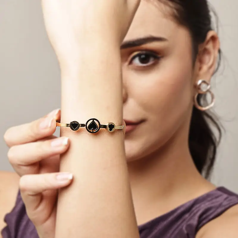 Buy Gold-Tone Spade & Heart Charm Bracelet