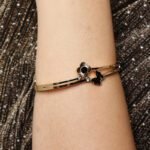 Elegant Flower and Butterfly Gold Bracelet