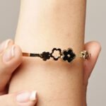 Gold-Tone Triple Flower Motif Bracelet