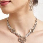 Antique Gold Marquise Zircon Statement Necklace Set