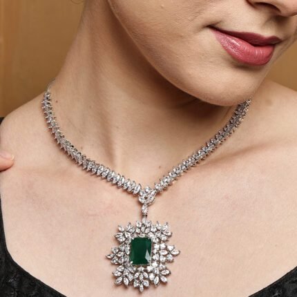 Buy Royal Green Necklace and Earring Set