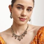 American Diamond Emerald Chandelier Jewelry Set