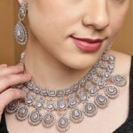 Victorian Inspired Zircon Choker Set with Maang Tikka