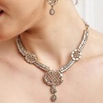 Antique Gold Marquise Zircon Statement Necklace Set