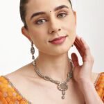 Antique Gold Marquise Zircon Statement Necklace Set