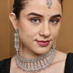 Buy Silver Plated CZ Bridal Jewelry Set