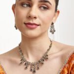 American Diamond Emerald Chandelier Jewelry Set