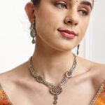 Antique Gold Marquise Zircon Statement Necklace Set
