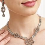 Antique Gold Marquise Zircon Statement Necklace Set